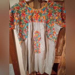 Sister Mary Colorful Embroidered Striped Midi Dress The Mary Lou